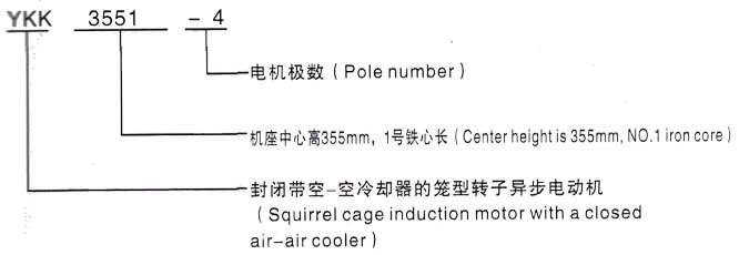 YKK系列(H355-1000)高压YJTG-132S-2A/5.5KW三相异步电机西安泰富西玛电机型号说明